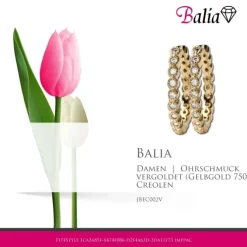 Balia Creole plain Zirkonia Klippverschluss Balia Creolen JBEC002V