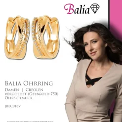 Balia Creole plain Zirkonia Klippverschluss Balia Creolen JBEC018V