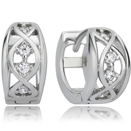 Balia Creolen für Damen glänzend Zirkonia aus 925er Silber BAO0021SW