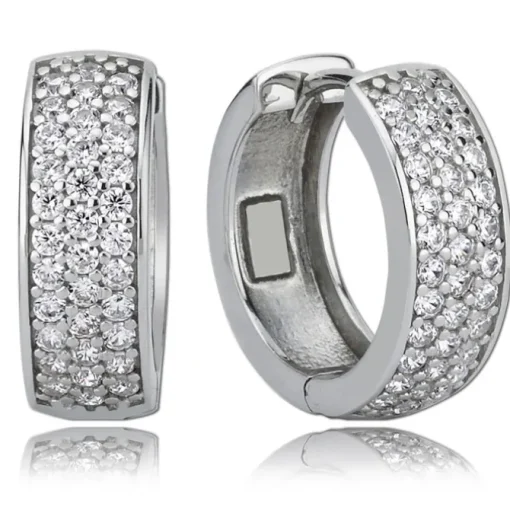 Balia Creolen für Damen glänzend Zirkonia aus 925 Silber BAO0008SW