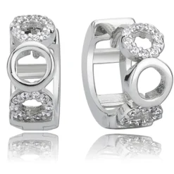 Balia Creolen für Damen glänzend Zirkonia aus 925er Silber BAO0020SW