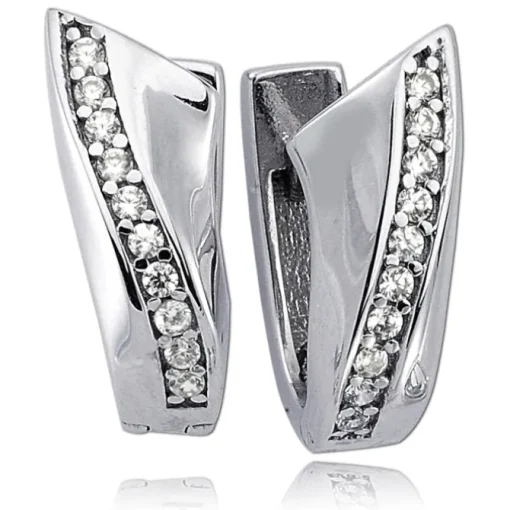 Balia Creolen für Damen glänzend Zirkonia aus 925er Silber BAO0047SW