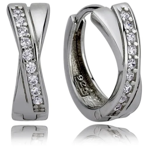 Balia Creolen für Damen glänzend Zirkonia aus 925 Silber BAO0005SW