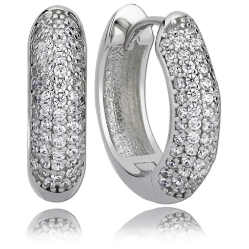 Balia Creolen für Damen glänzend Zirkonia aus 925 Silber BAO0003SW