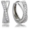 Balia Creolen für Damen glänzend weiße Zirkonia aus 925 Silber BAO0001SW