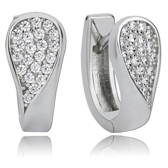 Balia Creolen für Damen glänzend Zirkonia aus 925er Silber BAO0023SW