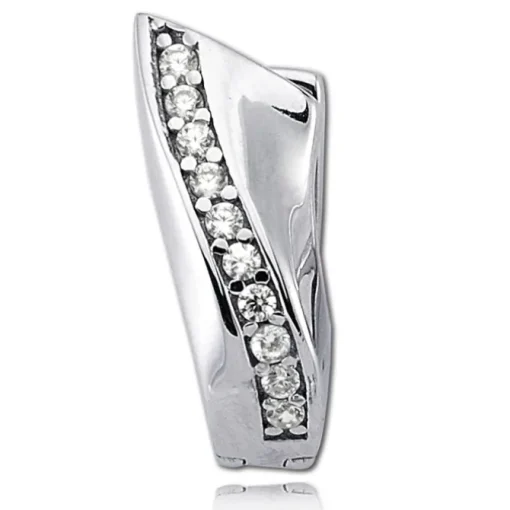 Balia Creolen für Damen glänzend Zirkonia aus 925er Silber BAO0047SW