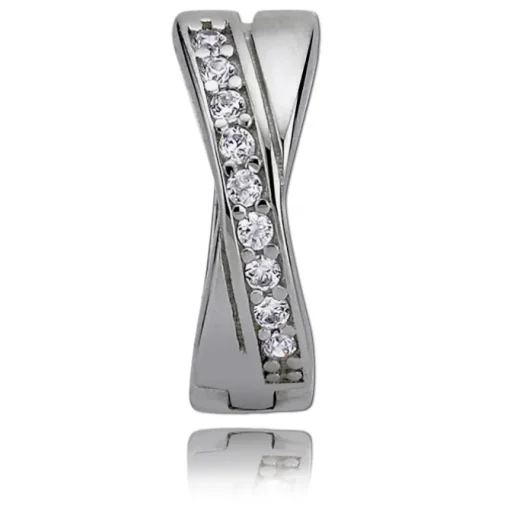 Balia Creolen für Damen glänzend Zirkonia aus 925 Silber BAO0005SW