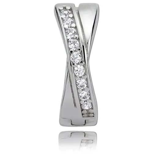 Balia Creolen für Damen glänzend weiße Zirkonia aus 925 Silber BAO0001SW