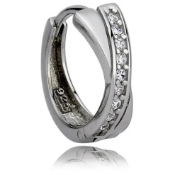 Balia Creolen für Damen glänzend Zirkonia aus 925 Silber BAO0005SW