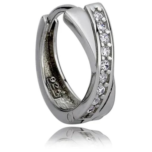 Balia Creolen für Damen glänzend Zirkonia aus 925 Silber BAO0005SW