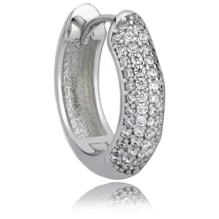 Balia Creolen für Damen glänzend Zirkonia aus 925 Silber BAO0003SW