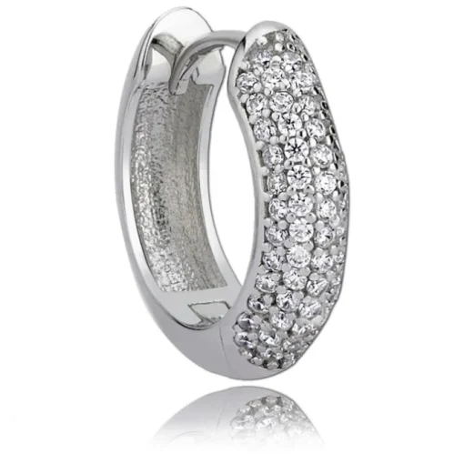 Balia Creolen für Damen glänzend Zirkonia aus 925 Silber BAO0003SW