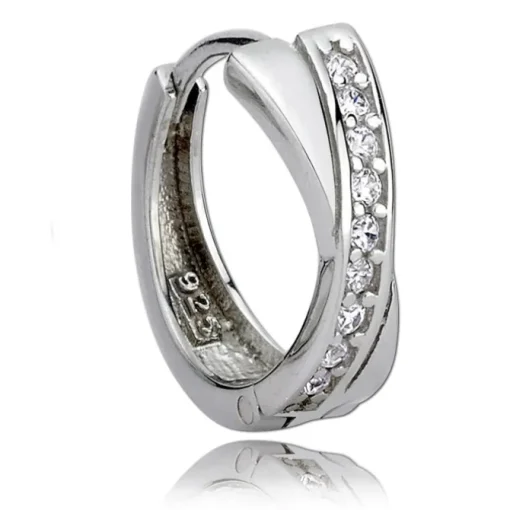 Balia Creolen für Damen glänzend weiße Zirkonia aus 925 Silber BAO0001SW