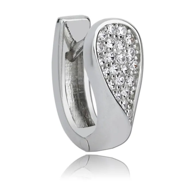 Balia Creolen für Damen glänzend Zirkonia aus 925er Silber BAO0023SW