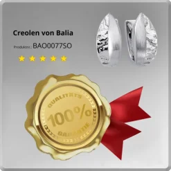 Balia Creolen für Damen glänzend Zirkonia aus 925er Silber BAO0077SO