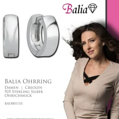 Balia Creolen für Damen glänzend aus 925er Sterling Silber BAO0011SS