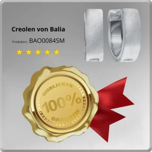 Balia Creolen für Damen mattiert aus 925er Sterling Silber BAO0084SM