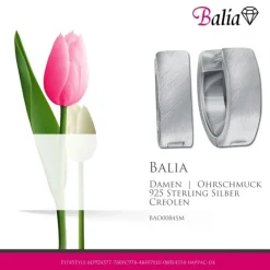 Balia Creolen für Damen mattiert aus 925er Sterling Silber BAO0084SM