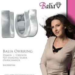 Balia Creolen für Damen mattiert glänzend aus 925er Sterling Silber BAO0083SM