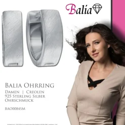 Balia Creolen für Damen mattiert aus 925er Sterling Silber BAO0084SM
