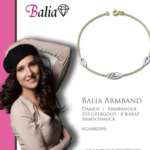 Balia Damen Armband 333 Gelb-Weißgold mit Zirkonia BGA0002W8