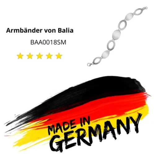 Balia Damen Armband 925 Silber matt und poliert 18,5cm BAA0018SM
