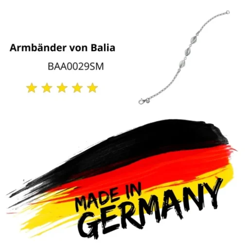 Balia Damen Armband 925 Silber matt und poliert 19cm BAA0029SM