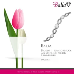Balia Damen Armband 925 Silber matt und poliert 18,5cm BAA0018SM