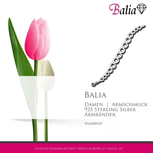 Balia Damen Armband 925 Silber matt und glanz 19,5cm BAA0004SP