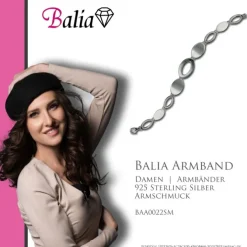 Balia Damen Armband 925 Silber matt und poliert 19cm BAA0022SM