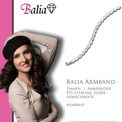 Balia Damen Armband 925 Silber matt und poliert 19cm BAA0006SP