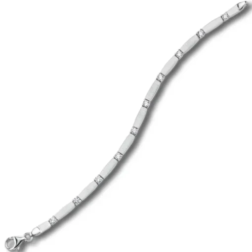 Balia Damen Armband matt weiße Zirkonia 925 Silber 18,5cm BAA0001SW