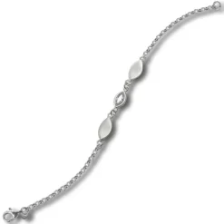 Balia Damen Armband Zirkonia 925 Silber glanz und mattiert 19cm BAA0027SW