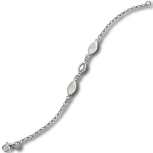 Balia Damen Armband Zirkonia 925 Silber glanz und mattiert 19cm BAA0027SW