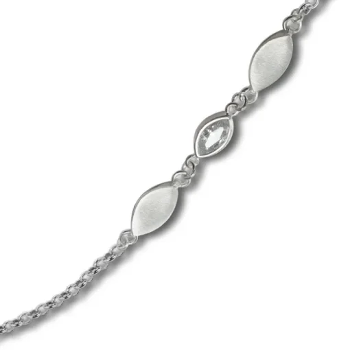 Balia Damen Armband Zirkonia 925 Silber glanz und mattiert 19cm BAA0027SW