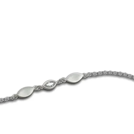 Balia Damen Armband Zirkonia 925 Silber glanz und mattiert 19cm BAA0027SW