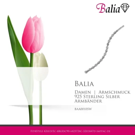 Balia Damen Armband Zirkonia 925 Silber glanz 19cm bis 21,5cm BAA0010SW
