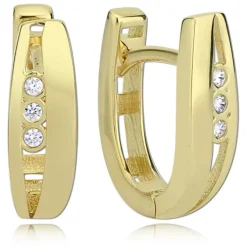 Balia Damen Creolen aus 333 Gelbgold mit Zirkonia BGO0006GW