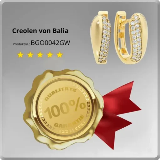 Balia Damen Creolen aus 333 Gelbgold mit Zirkonia BGO0042GW