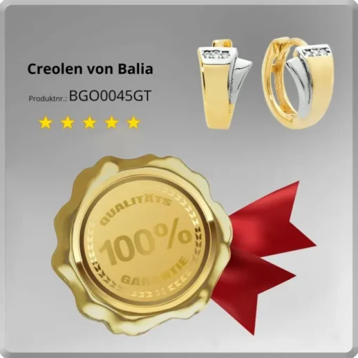 Balia Damen Creolen aus 333 Gelbgold mit Zirkonia BGO0045GT