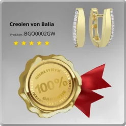 Balia Damen Creolen aus 333 Gelbgold mit Zirkonia BGO0002GW