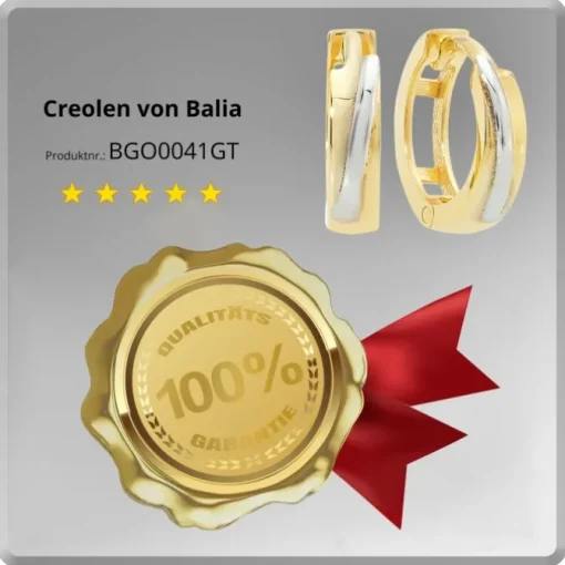 Balia Damen Creolen aus 333 Gelbgold zweifarbig BGO0041GT