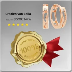 Balia Damen Creolen aus 333 Rosegold mit Zirkonia BGO0034RW