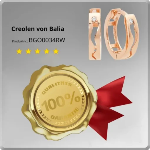 Balia Damen Creolen aus 333 Rosegold mit Zirkonia BGO0034RW
