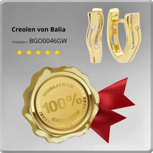 Balia Damen Creolen aus 333 Gelbgold mit Zirkonia BGO0046GW