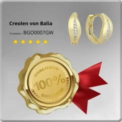 Balia Damen Creolen aus 333 Gelbgold mit Zirkonia BGO0007GW
