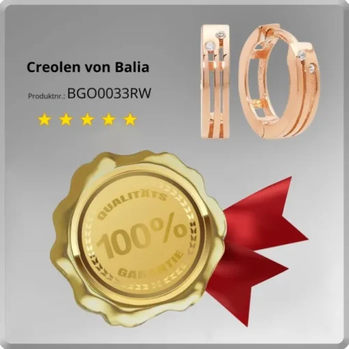 Balia Damen Creolen aus 333 Rosegold mit Zirkonia BGO0033RW