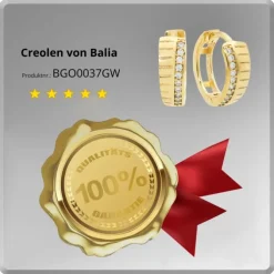 Balia Damen Creolen aus 333 Gelbgold mit Zirkonia BGO0037GW