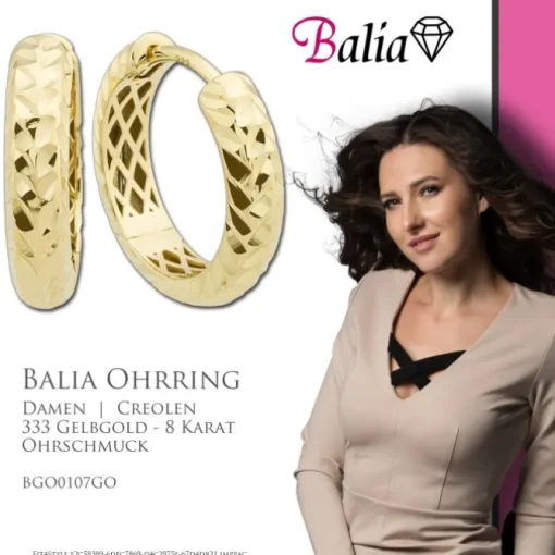 Balia Damen Creolen aus 333 Gelbgold BGO0107GO